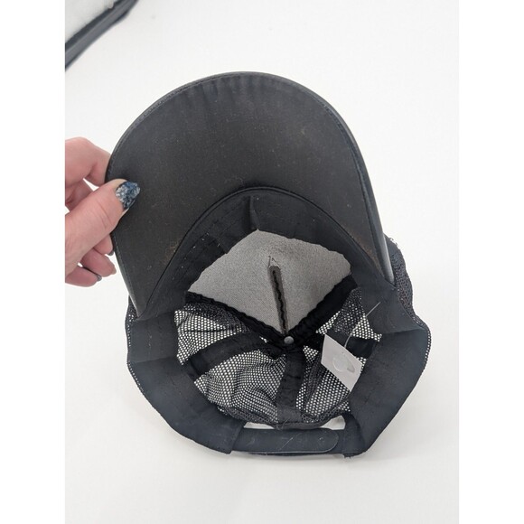 Messi 10 Black SnapBack Pink Stripe Faux Leather Miami Baseball Cap Hat - Picture 4 of 5